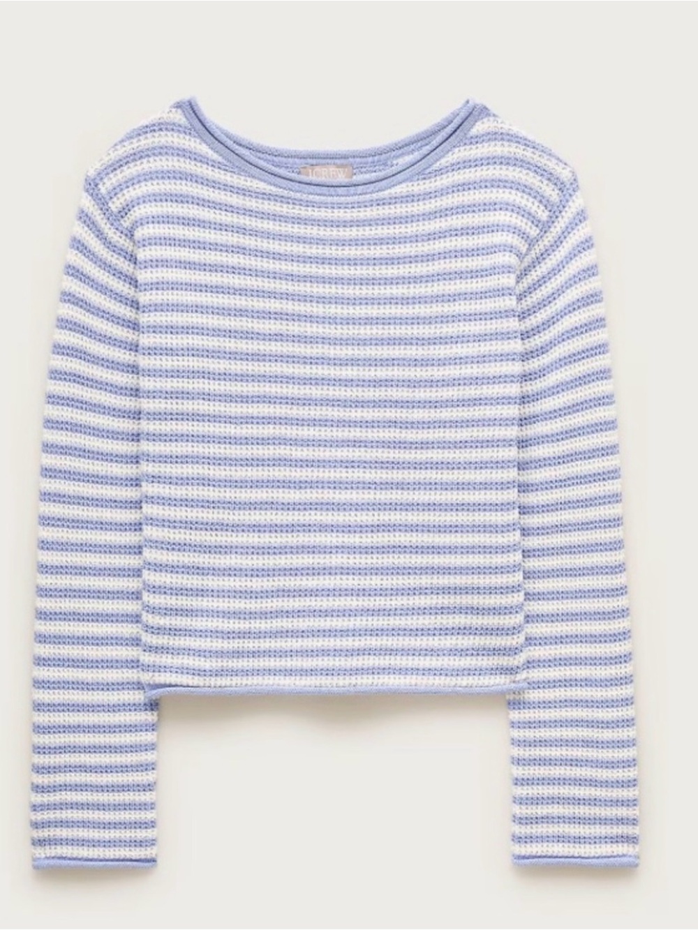 J Crew Boatneck sweater in stripe CS011 Nautical Blue & White Size Medium